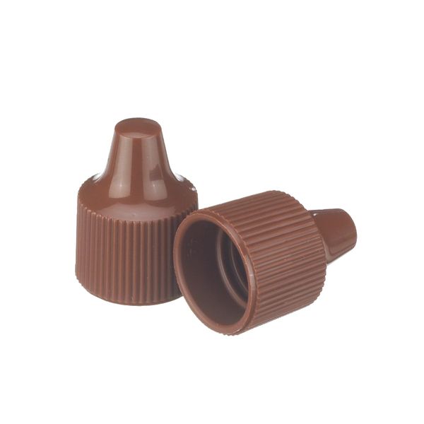 DWK Wheaton Braune PP-Kappe für Tropfflaschenspitze 15 mm und 7-15 ml Tropfflaschen, Größe 15-415, 1000 St/Pkg