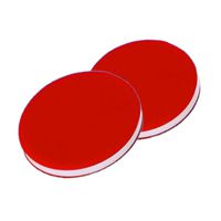 Product Image of Septa, ND8, 8 mm diameter, PTFE red/silicone white/PTFE red, 45° shore A, 1,0 mm, 10 x 100 pc