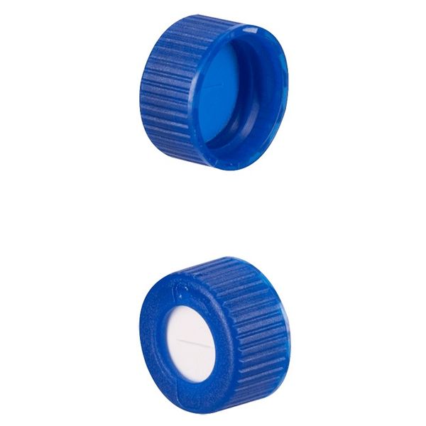 Microsolv Screw Cap blue, 9 mm, with white Sil/blue PTFE Preslit Fitted Septa, 100 pc/PAK