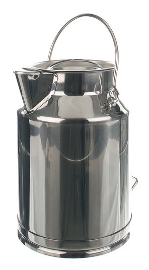 Bochem Transportkanne 18/10 Stahl, 5 l, mit Deckel, Ausguss und Henkel, Höhe 275 mm, Durchmesser 175 mm