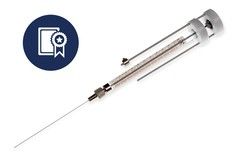 Hamilton 2 μl, Model 7002 KHWG Spritze, gerändelte Nabe, mit Führung, 25 Gauge, 70 mm, point style 3, mit Kalibrierzertifikat