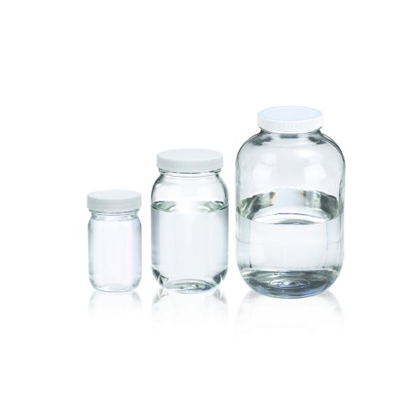 DWK Wheaton 1000 ml Standardweithalsflasche, klar, AR-Glas, ohne Kappe, 12 St/Pkg