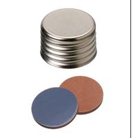 Product Image of Schraubkappe, ND18 Magnetische Universalschraubkappe, 1,6 mm, silber, geschlossen, Butyl rot/PTFE grau, 10x100/PAK, Nachfolger ist AAV29142527
