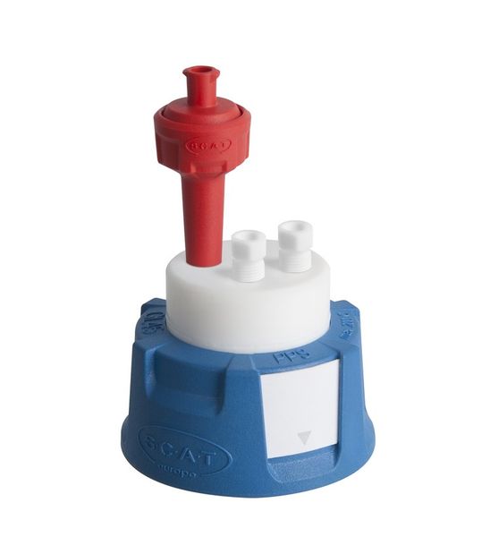 SCAT SafetyCap II, V2.0, GL45, präparativ, 2x PTFE-Fitting 4,76 mm AD + Belüftungsventil
