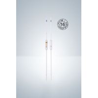Product Image of Bulb pipette 100,0 ml, 2 ring marks (cc) AR-glass, class AS, amber graduated, 6 pc/PAK