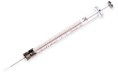 Hamilton 10 μl, Modell 1701 RN-S Gel Loading Spritze, 0.2 mm, 25.4 mm, point style 3, max. Druck 1000 psig (68.9 bar), max. Temperatur 115°C / 239°F