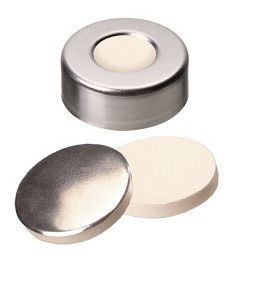 Altmann Analytik Bördelkappe, ND20 Aluminium, 3,0 mm, Si weiß/Alfolie silber, 10x100/Pkg