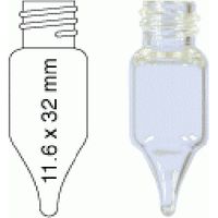 Product Image of 1,1 mL Gewindeflasche N 8 AD: 11,6 mm, Außenhöhe: 32 mm klar, konisch Packung à 100 St.