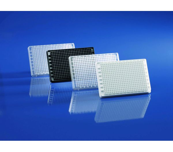 Brand GmbH & Co. KG Mikrotiterplatte BRANDplates, 384-well, pureGrade S, PS, schwarz, F-Boden, transparenter Boden, steril, 50 St/Pkg