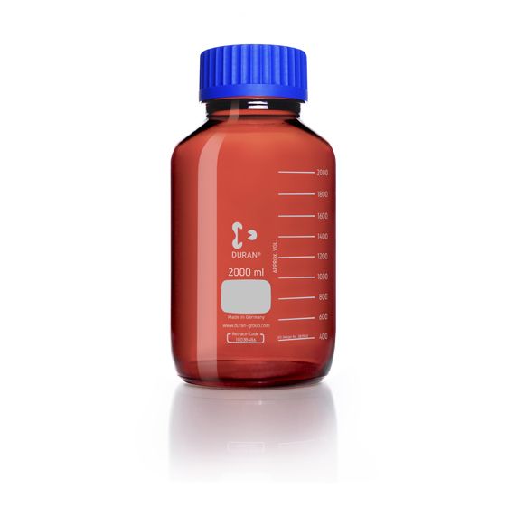Duran Group Wide neck bottle, amber glass, GLS 80, 2000 ml, complete, 10 pc/PAK