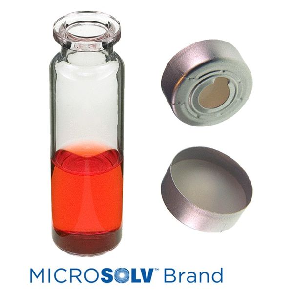 Microsolv EPP Headspace Vial, clear, 20 ml, Crimp Cap silver with Sil/PTFE Septa, 100 pc/PAK