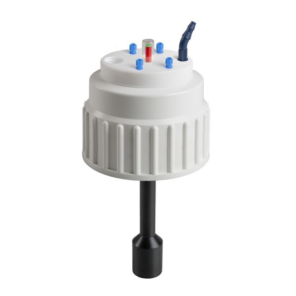 SCAT SafetyWasteCap B83, mechanical level control, 4x 2.3/3.2 mm OD, 1x 6.4 - 9 mm ID + connector for exhaust filter