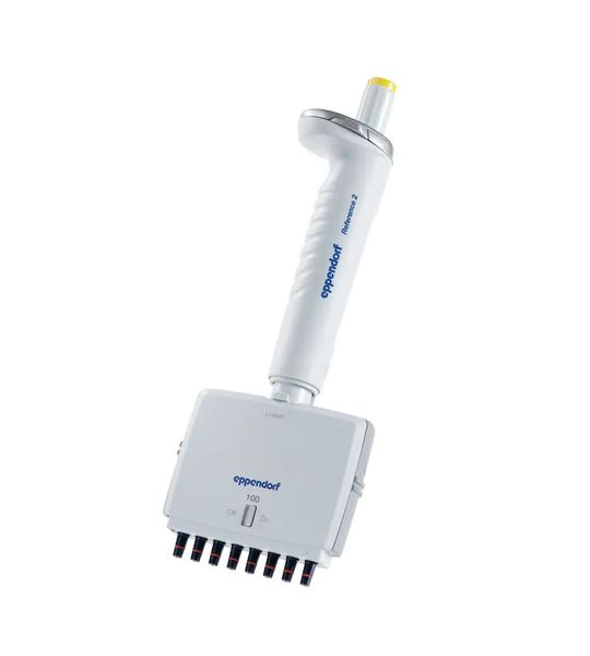 Eppendorf EP Reference 2 G, 8-Kanalpipette, variabel, 10 - 100 μl, gelb