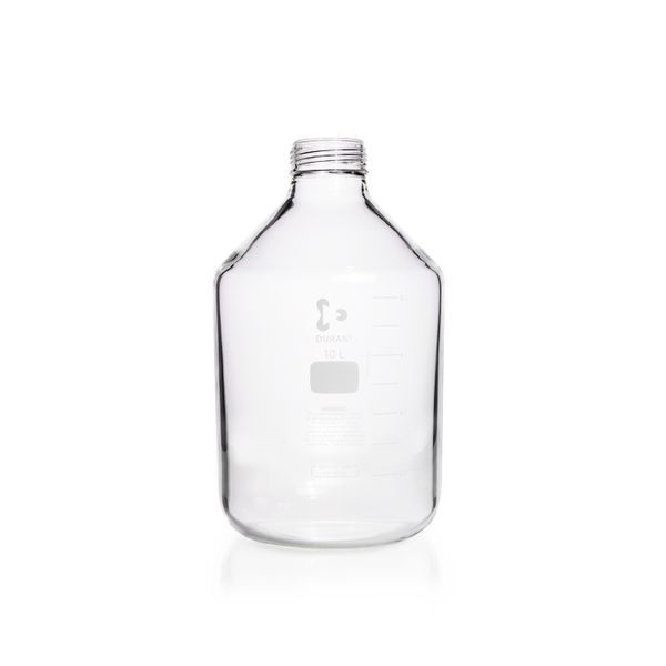 Duran Group Weithalsflasche, Klarglas, GLS 80, 10000 ml, ohne Schraubverschluss, wandverstärkt, ohne Schraubverschl., Ausgießring