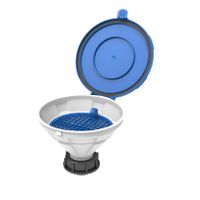 Product Image of Funnel with lid ''MARCO'', V2.0, S55, HDPE, with removable sieve, funnel-diameter = 140 mm