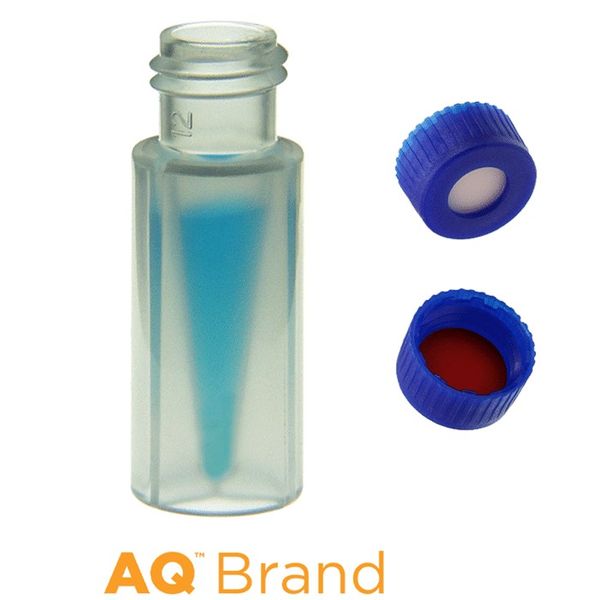 Microsolv EPP 300 μl FI Vial, PP clear, Screw Cap blue with Sil/PTFE Septa, for LCMS, 100 pc/PAK