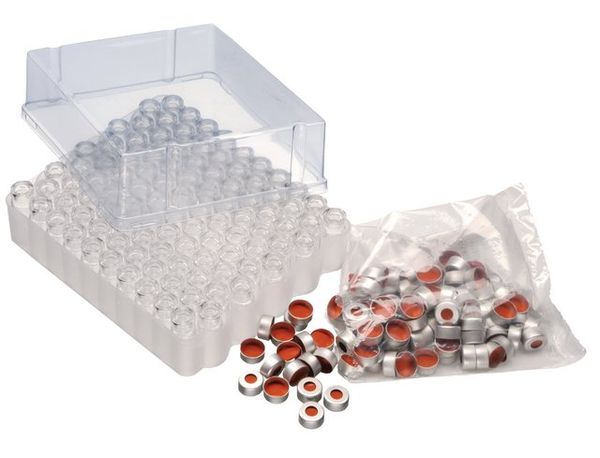 Supelco Vial, Bördelkappe, große Öffnung, 2 ml, Klarglas, PTFE/ Silikon/PTFE Septum, 100/PAK, O.D. × H × I.D. 12 mm × 32 mm × 6 mm, Gewinde 11 mm