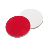 Product Image of Septa, ND8, 8 mm diameter, silicone white/PTFE red, 45° shore A, 1,3 mm, 1000/pck