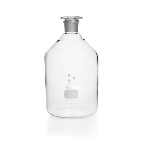 Duran Group Enghalsflasche, Klarglas, NS 45/40, 5000 ml, mit Glas-Stopfen