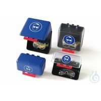 Product Image of Aufbewahrungsbox für Schutzbrillen, 236x120x120 mm, blauer Deckel
