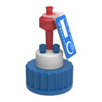 Product Image of SafetyCap II, V2.0, GL/S40, 2x PFA-fittings 1.6/2.3/3.2 mm OD, 1x PFA-blind plug + air valve
