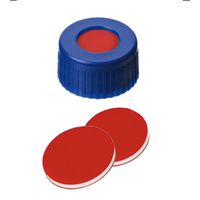 Product Image of ND9 PP Short Thread Cap, blue, 1,0mm, PTFE red/Silicone white/PTFE red, 1000/pac