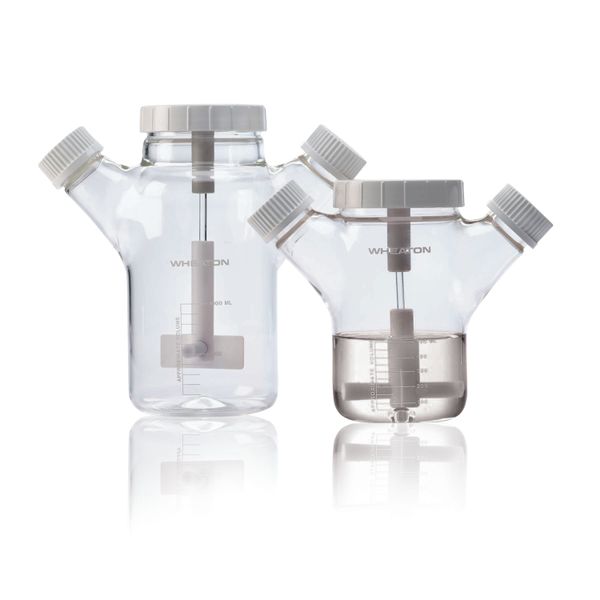 DWK Wheaton 3000 ml Celstir Spinnerflasche, Glas, mit Schraubkappe 45 mm, 178 x 341 mm