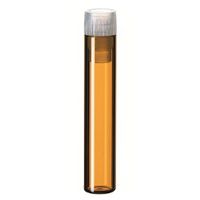 Product Image of shell vial, 40x8,2mm, amber, 8mm PE plug, 1000/pac