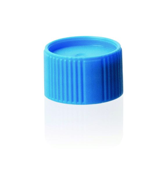 Brand GmbH & Co. KG Schraubdeckel, PP, mit O-Ring-Dicht., SI blau, temperaturbest.-176 bis 121°C, 1000 St/Pkg