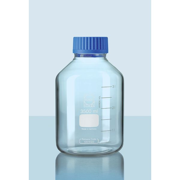 Duran Group Wide neck bottle, clear glass, GLS 80, 3500 ml, complete