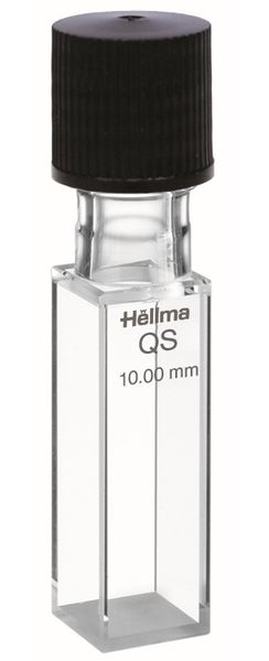 Hellma Macro Cell, Type 117F-QS, HP Quartz Glass, WL 200-2500 nm, Pathlength 10x10 mm, GL 14 screw cap and PTFE seal, 3,500 μl