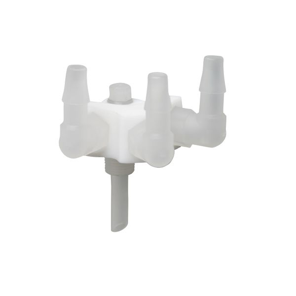 SCAT 3-in-1 Verteiler für Schlauchanschluss, seitlich, PTFE/PP, 3x 6,4 mm ID