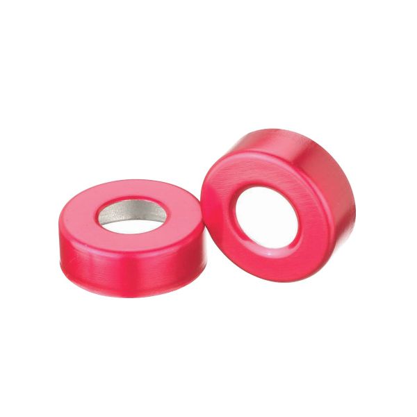 DWK Wheaton Aluminum cap, red, open top, without insert, 20 mm OD, 1000 pc/PAK