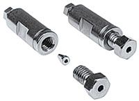 Vici Jour Union, SS, reducing, 1/16 to 2.0 mm, 10-32, bore 0.75 mm, complete incl. nuts and ferrules