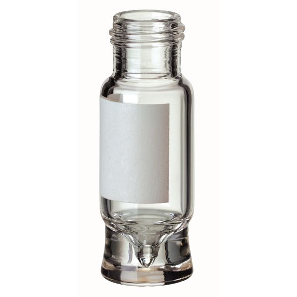 Altmann Analytik 0, 9ml Total Mikroliter Kurzgewindeflasche ND9, 32 x 11,6 mm, Klarglas, Schriftfeld, <1μl Rückstandvolumen, 1000 St/Pkg