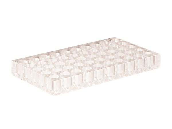 Altmann Analytik Flaschenständer aus Acryl, 50 Bohrungen á 12 mm Durchmesser, 173 x 95 x 20mm
