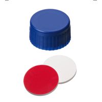 Product Image of Kurzgewindekappe, ND9, blau, geschlossen, 1,0 mm, Silikon weiß/PTFE rot UltraClean, 1000/PAK