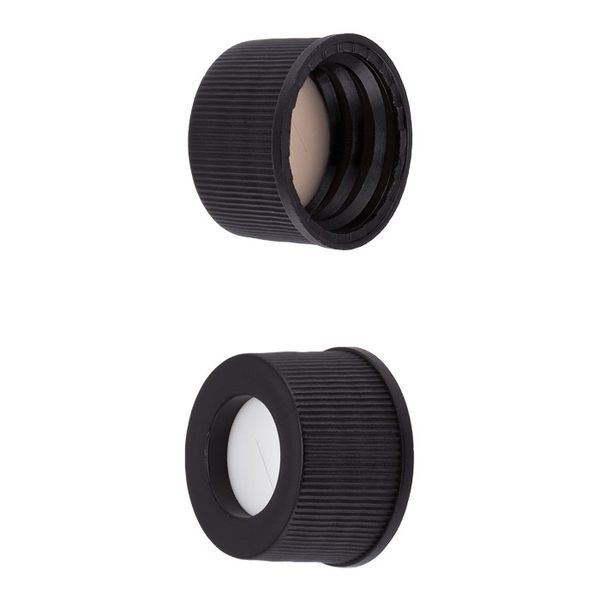 Microsolv Screw Cap black, 13 mm, with white Sil/red PTFE Preslit Bonded Septa, 100 pc/PAK