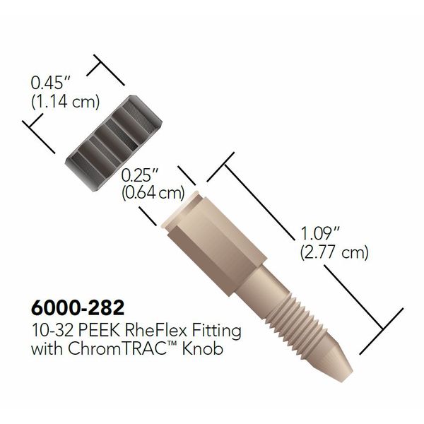 Rheodyne Fittinge, PEEK, 1/16'', OP, BLK, 10 St/Pkg