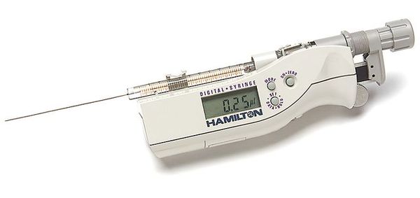 Hamilton 1 μl, Modell 7101 KH Digital Spritze, Knurled Hub Nadel, 22 Gauge, 70 mm, point style 3, max. Druck 6000 psig (413.7 bar), max. Temperatur 