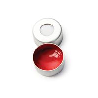 Product Image of SureSTART 11 mm, Silver Aluminum, Crimp Cap, Level 2, white Silicone/red PTFE Septum, 1 mm, 100 pc/PAK