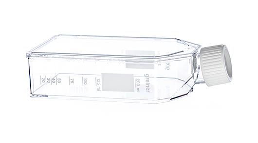 Greiner Bio-One Suspensionskulturflaschen, PS, 250 ml, transp., Filter-Schraubverschluss weiß, steril, 24 x 5 St/Pkg