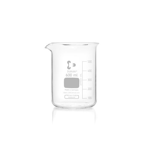 Duran Group Beaker/DURAN, low form, 600 ml with graduation and spout, 10 pc/PAK
