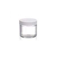 Product Image of 16oz straight-walled glass, clear glass, screw cap, PP, white, 89-400, PTFE/PE liner, 12 pc/PAK