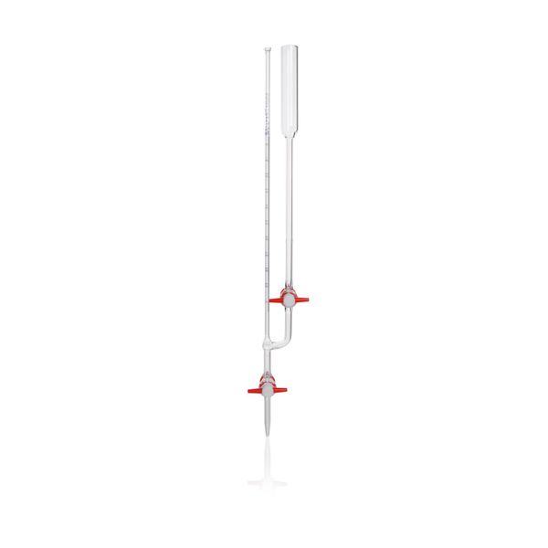 Duran Group DURAN micro burette, conformity certified, blue print, main points ring graduation, Schellbach stripe, straight PTFE stopcock, PTFE 