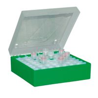 Product Image of ratiolab® Kryo-Boxen, PP, ohne Raster, grün, 133 x 133 x 52 mm, 5 St/Pkg
