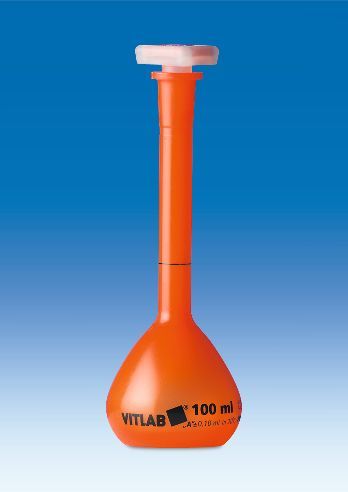Vitlab Messkolben opak, PMP, Klasse A, mit NS-Stopfen 19/26, PP, 250 ml, 2 St/Pkg