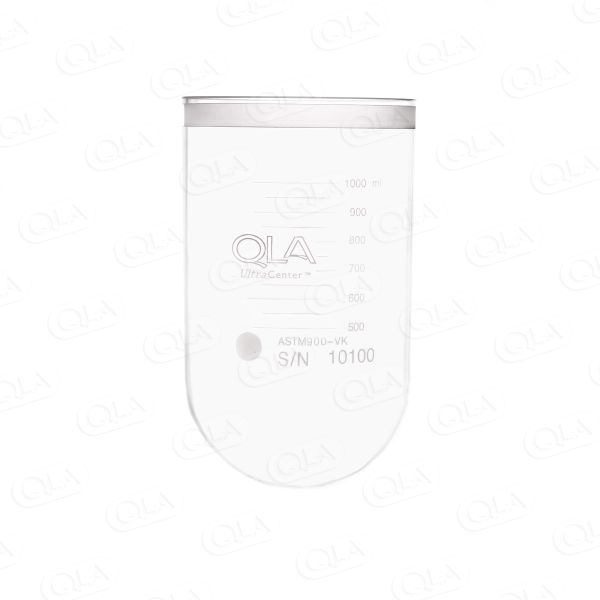 QLA 1000mL Clear UltraCenter Precision Glass Vessel for TruCenter, No Magnetic Collar, Serialized