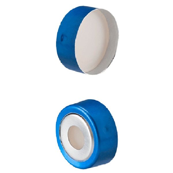 Microsolv Headspace Crimp Cap blue, 20 mm, with Translucent Sil/Beige PTFE, 100 pc/PAK