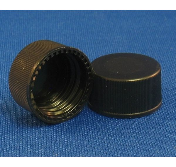 JG Finneran 15-425 mm Solid Top, Black Polypropylene Cap Unlined, 10 x 100 pc/PAK